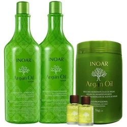 Kit Shampoo + Condicionador 1l + Máscara 1kg + 2 Ampolas Óleo Argan Oil - Inoar é boa?