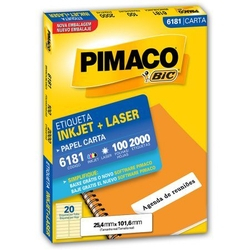Etiqueta inkjet/laser carta 6181 - com 100 folhas - Pimaco Menor preço em Etiqueta inkjet/laser carta 6181 - com 100 folhas - Pimaco