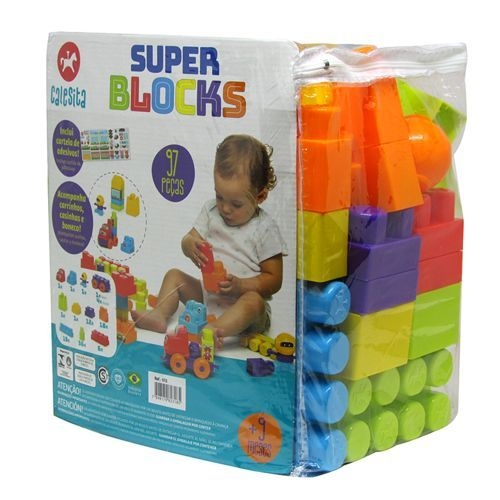 Blocos de montar grande pedagogico educativo super blocks calesita Clearance