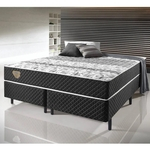 Conjunto Cama Box King Size Soft Comfort Preto - Antiácaro, Antifungo E Antialérgico - 193x203x60cm