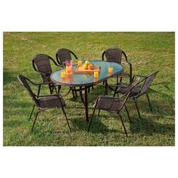 Conjunto De Mesa E 6 Cadeiras Para Jardim Kalahari 9143 Mor Menor preço em Conjunto De Mesa E 6 Cadeiras Para Jardim Kalahari 9143 Mor