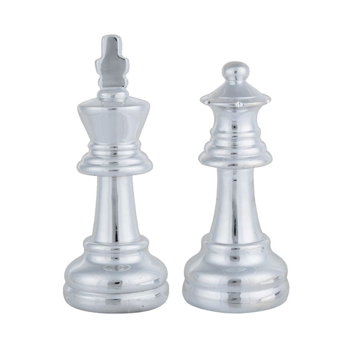 Kit Decor Chess C/2 Peças de Xadrez Rei e Rainha Prateada em Promoção na  Americanas