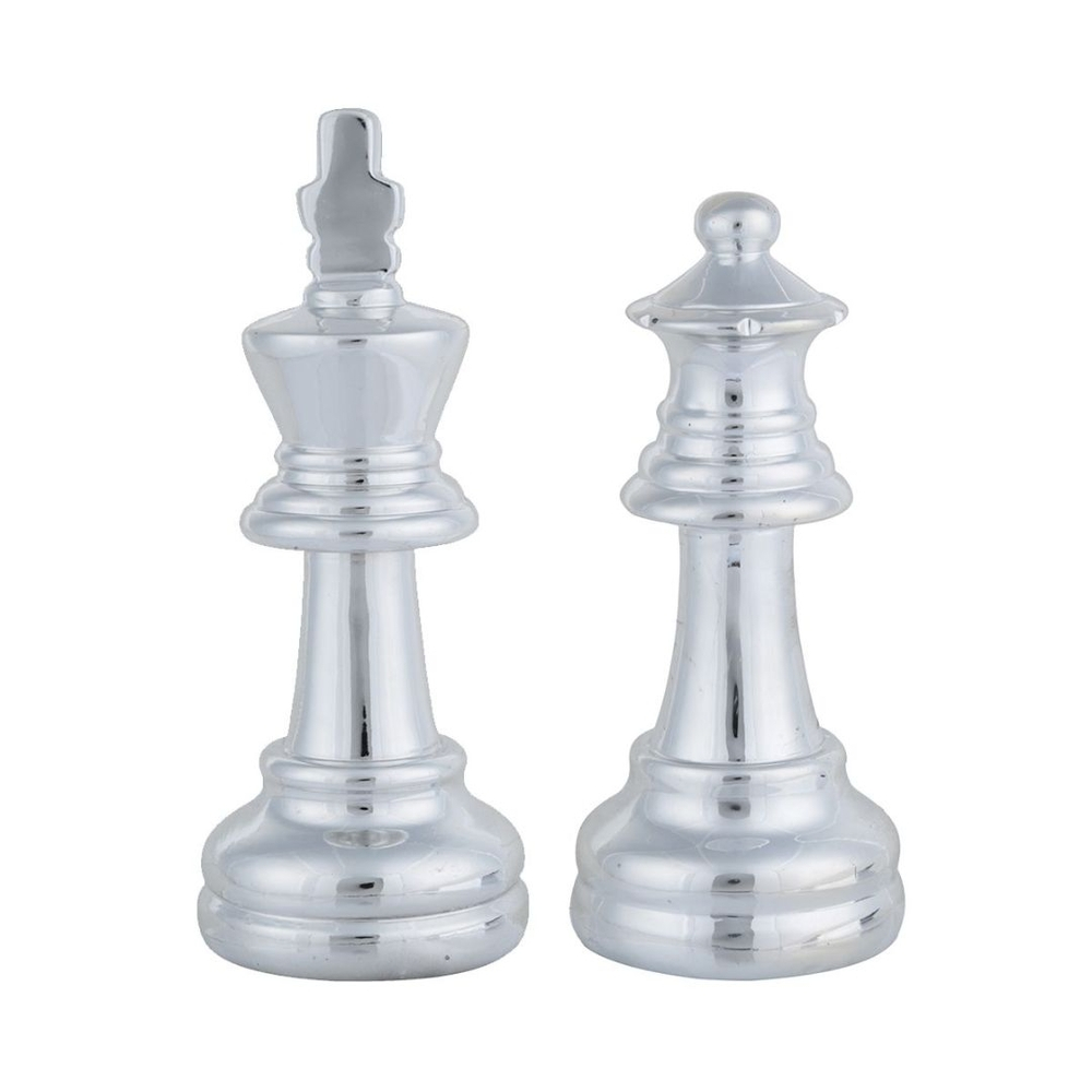 Kit Decor Chess C/2 Peças de Xadrez Rei e Rainha Prateada em Promoção na  Americanas