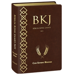 Bíblia King James com Estudo Holman - Marrom Menor preço em Bíblia King James com Estudo Holman - Marrom