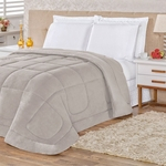 Coberdrom Queen Size Felpudo Macio Algodão Matelado Cinza