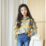 New Outono Menina Tarja Solto Camisa De Mangas Compridas Moda Infantil Xadrez Tops Crianças Camisa De Algodão Camisas Da Menina Da Criança, # 3590 New Outono Menina Tarja Solto Camisa De Mangas Compridas Moda Infantil Xadrez Tops Crianças Camisa De Algodão Camisas Da Menina Da Criança, # 3590