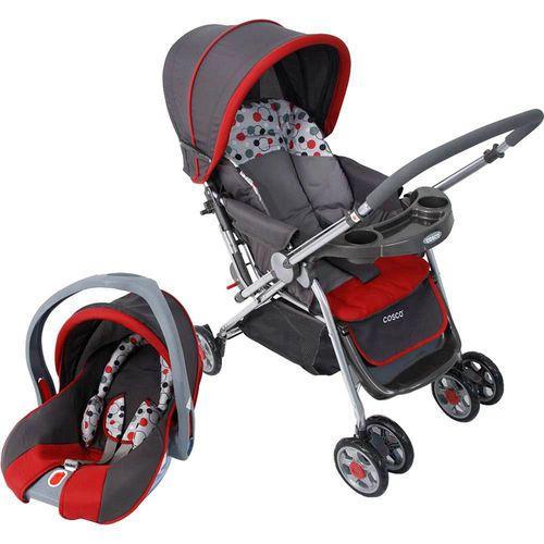 Carrinho de Bebe Travel System Reverse Vermelho com Bebê Conforto - Cosco