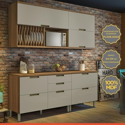 Cozinha Nesher 4 Peças Duquesa 3 - Freijo/Off White - Nesher Menor preço em Cozinha Nesher 4 Peças Duquesa 3 - Freijo/Off White - Nesher
