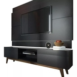 Rack Com Painel Imcal Classic 1.8 Preto Fosco Com 2 Gavetas 73647-11847