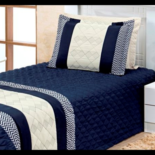 Cobre Leito para cama de Solteiro Mosaico Meu Lar 02 peças - Azul Marinho Cobre Leito para cama de Solteiro Mosaico Meu Lar 02 peças - Azul Marinho