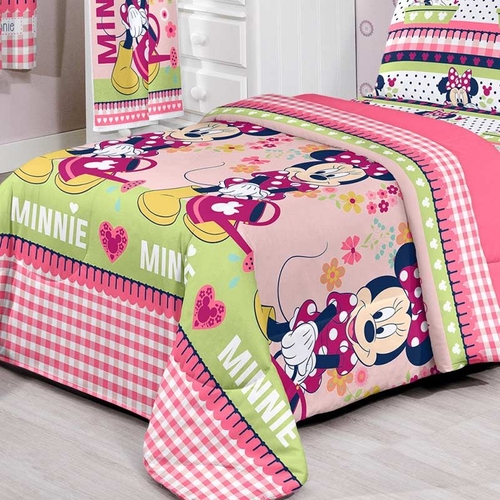 Edredom Solteiro Minnie Flower Santista Disney Light Nas Americanas