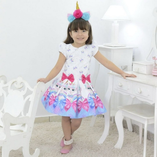 vestido tema unicornio infantil