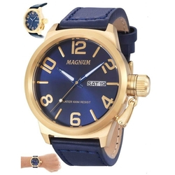 Relógio Masculino Magnum Couro Azul MA33399A Menor preço em Relógio Masculino Magnum Couro Azul MA33399A