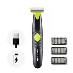Barbeador Aparador Elétrico OneBlade 3 pentes de guia PRITECH Menor preço em Barbeador Aparador Elétrico OneBlade 3 pentes de guia PRITECH