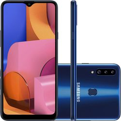 Smartphone Samsung Galaxy A20s Dual Chip Android 9.0 Tela 6.5" Octa-Core 32GB 4G Wi-Fi Câmera Tripla Traseira 13MP + 5MP + 8MP - Azul Menor preço em Smartphone Samsung Galaxy A20s Dual Chip Android 9.0 Tela 6.5" Octa-Core 32GB 4G Wi-Fi Câmera Tripla Traseira 13MP + 5MP + 8MP - Azul