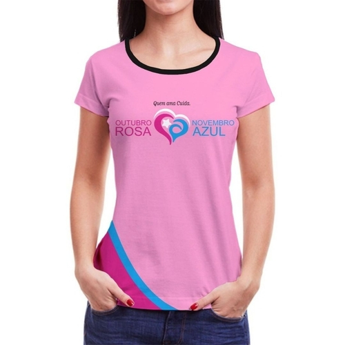 Blusa rosa e azul feminina Clearance