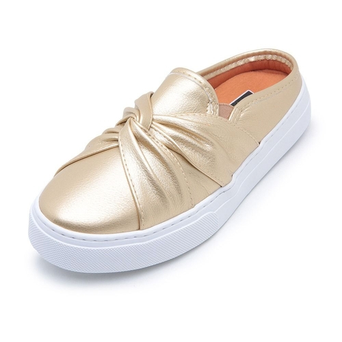 mule feminino dourado