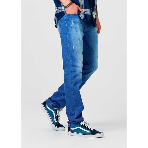 calça jeans estonada masculina