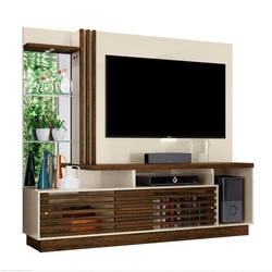 Home Theater Frizz Plus para TV de até 60 Polegadas com Espelho e Luminária LED Off White Brilho e Savana Fosc Sala de Estar - Madetec Menor preço em Home Theater Frizz Plus para TV de até 60 Polegadas com Espelho e Luminária LED Off White Brilho e Savana Fosc Sala de Estar - Madetec