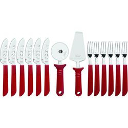 Kit para Pizza com Laminas de Aço Inox e Cabos de Polipropileno Vermelho 14 Peças Tramontina Menor preço em Kit para Pizza com Laminas de Aço Inox e Cabos de Polipropileno Vermelho 14 Peças Tramontina