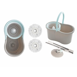 Mop Balde Esfregão SpinMop Com Centrífuga De Plástico e 2 Refis De Algodão Limpeza Pesada Area de Serviço Cozinha Menor preço em Mop Balde Esfregão SpinMop Com Centrífuga De Plástico e 2 Refis De Algodão Limpeza Pesada Area de Serviço Cozinha