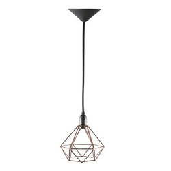 Menor preço em Lustre Pendente Aramado DIAMANTE COBRE - Design Estilo Industrial