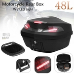 48L 56x40x37cm Motocicleta Scooter Top Box Topbox Trunk Box Traseira Bagagem Armazenamento W / LED Light Universal