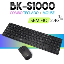 Kit Teclado e Mouse Sem Fio Exbom BK-S1000 Menor preço em Kit Teclado e Mouse Sem Fio Exbom BK-S1000