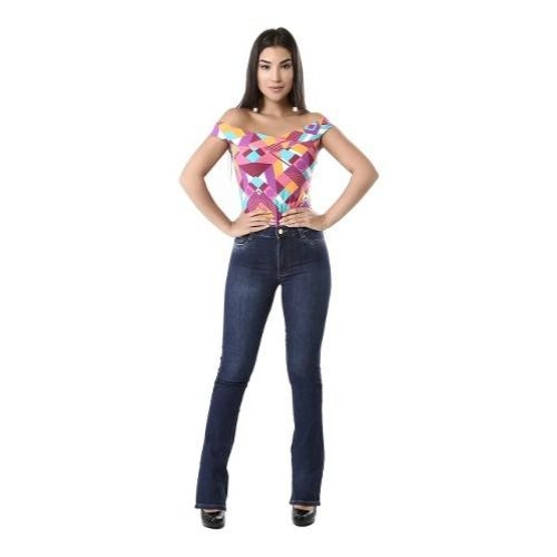 calça jeans feminina sawary boot cut cintura alta