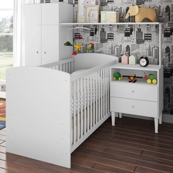 Quarto de Bebê Completo com Berço Vira Cama, Sofá ou Escrivaninha CJ026 Meu Fofinho Menor preço em Quarto de Bebê Completo com Berço Vira Cama, Sofá ou Escrivaninha CJ026 Meu Fofinho