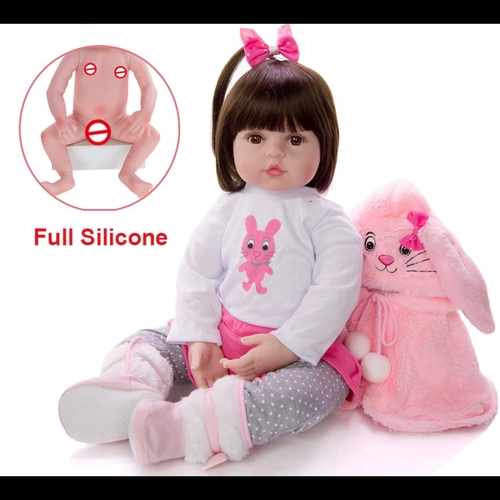 Bebe Reborn 48cm 100% Corpo De Silicone Realista Baby Fashion Coelho