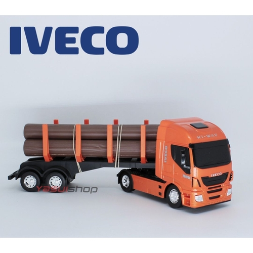 Caminhão Iveco De Brinquedo Carreta Toras De Madeira de Plastico