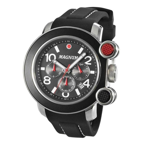 Relógio Magnum Racing Quartz Masculino Feminino - Preto+Azul