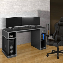Mesa para Computador / Gamer IDL XP 1000 Preto All Black 136x60cm com 3 Nichos e 1 Gaveta Menor preço em Mesa para Computador / Gamer IDL XP 1000 Preto All Black 136x60cm com 3 Nichos e 1 Gaveta