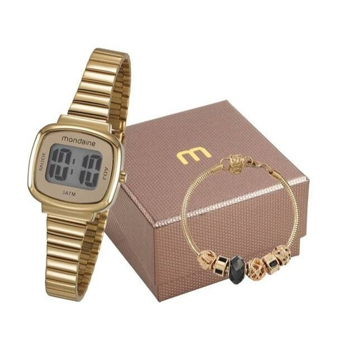 relógio mondaine feminino digital dourado