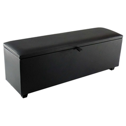 Puff Retangular com Baú Ultra 140 cm Courino Preto Menor preço em Puff Retangular com Baú Ultra 140 cm Courino Preto