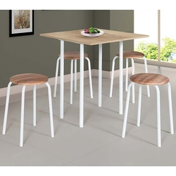 Conjunto De Mesa Dobrável Com 4 Banquetas - Expert - Ciplafe - Branco / Capuccino é boa?