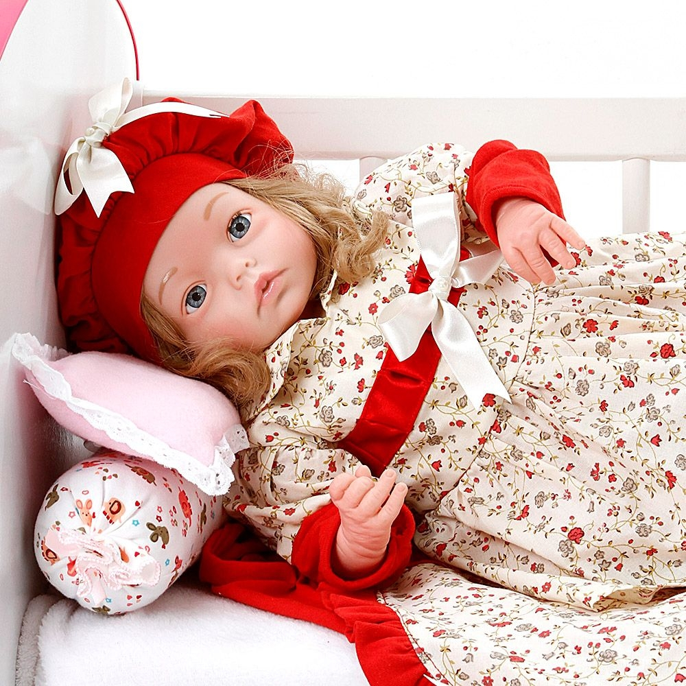 Boneca Bebe Reborn Yasmin Maitê Vermelho Cegonha Reborn Dolls Mais 24  Acessórios 48cm em Promoção na Americanas