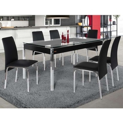Conjunto de Mesa de Cozinha com 6 Lugares Barcelona Corino Cromado Preto 80 cm é boa?