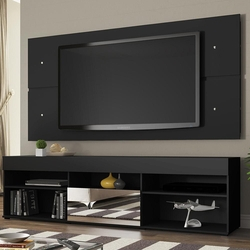 Rack com Painel para TV até 65 Polegadas Madesa London 1 Porta com Espelho - Preto Menor preço em Rack com Painel para TV até 65 Polegadas Madesa London 1 Porta com Espelho - Preto