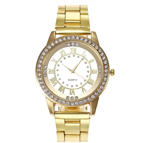relógio feminino quartz dourado