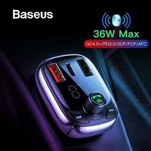 Baseus Wireless In-Car Bluetooth FM Transmitter MP3 Radio Adapter Car Dual Usb