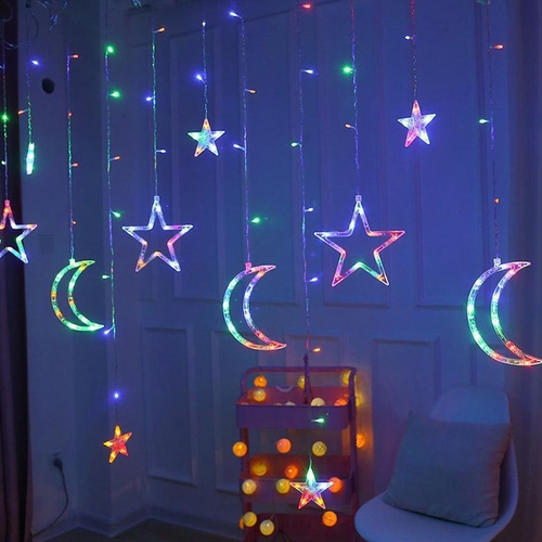 Moon Star Lamp Led Corda Ins Luzes De Natal Decoração Holiday Moon Star Lamp Led Corda Ins Luzes