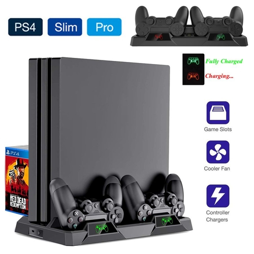 2019 Nova PS4 Magro Pro Console pé ventilador de resfriamento do controlador Charger doca de carregamento Jogos de armazenamento Play Station 4 PS 4 Acessórios 2019 Nova PS4 Magro Pro Console pé ventilador de resfriamento do controlador Charger doca de carregamento Jogos de armazenamento Play Station 4 PS 4 Acessórios