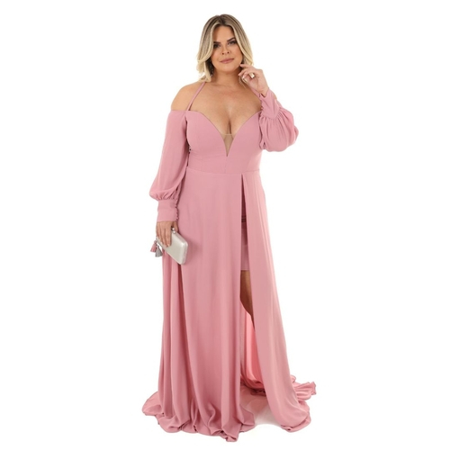 vestidos de festa plus size cor rose