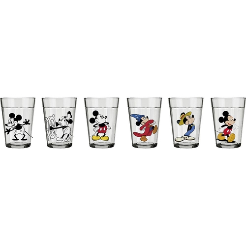 Jogo De Copos Americano Linha Do Tempo Mickey 90 Anos 190 Ml 6 Peças no  Shoptime