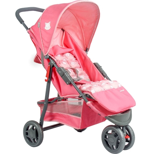 carrinho de bebê 3 rodas voyage delta rosa pet