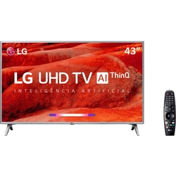 Smart TV Led 43'' LG 43UM7500 Ultra HD 4K Thinq AI Conversor Digital Integrado 3 HDMI 2 USB Wi-Fi Menor preço em Smart TV Led 43'' LG 43UM7500 Ultra HD 4K Thinq AI Conversor Digital Integrado 3 HDMI 2 USB Wi-Fi