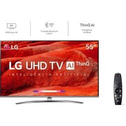 Menor preço em Smart TV LED LG 55'' 55UM7650 Ultra HD 4K com Conversor Digital 4 HDMI 2 USB Wi-Fi 60Hz - Prata