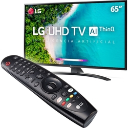 Smart TV LED 65'' LG 65UM7470 Ultra HD com Conversor Digital 4 HDMI 2 USB Wi-Fi 60Hz - Prata Controle Smart Magic Menor preço em Smart TV LED 65'' LG 65UM7470 Ultra HD com Conversor Digital 4 HDMI 2 USB Wi-Fi 60Hz - Prata Controle Smart Magic